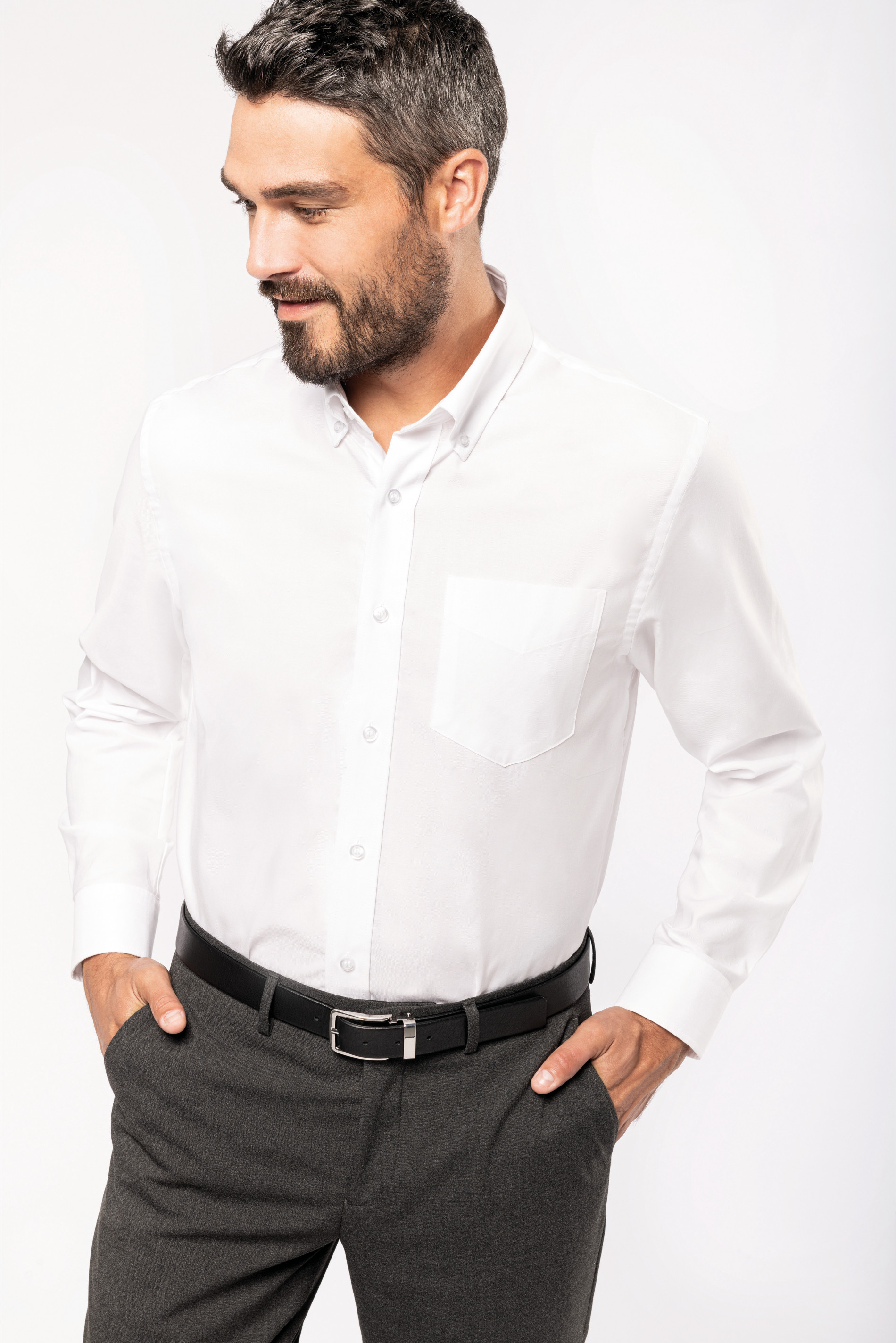 Camisa Oxford Manga Larga Hombre - Kariban