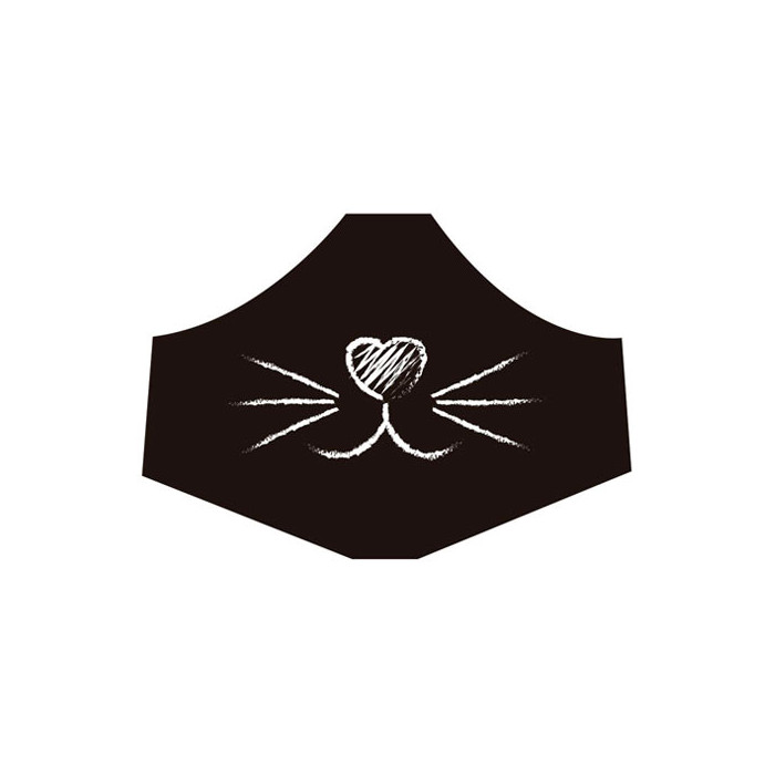 Mascarilla Infantil Tejido termico CAT FACE NEGRO