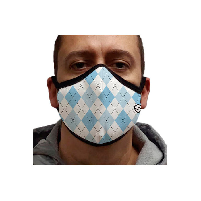 Mascarilla Personalizada ROMBOS AZUL